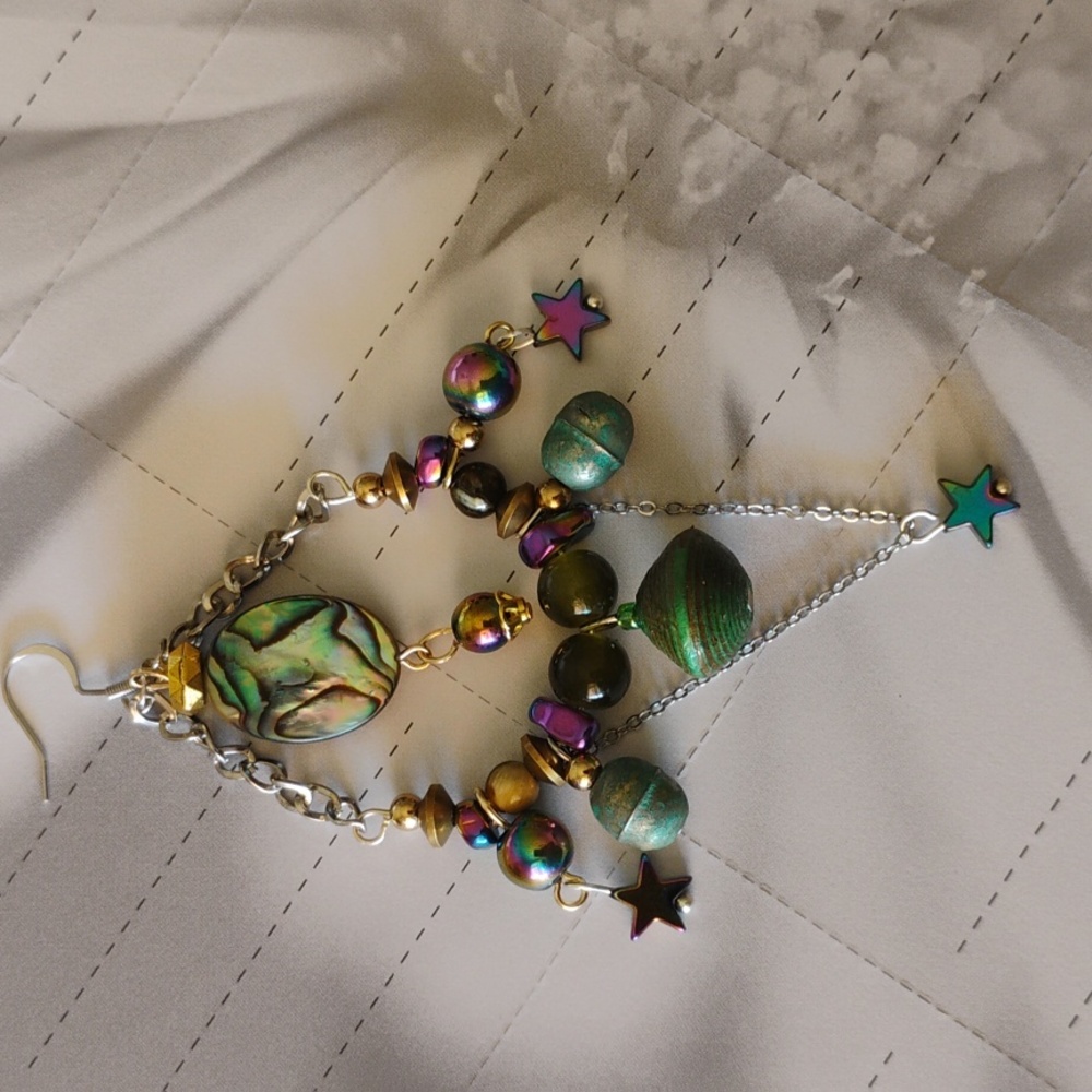 Boho Cosmic Style Stellar Statement Earrings With… - image 3